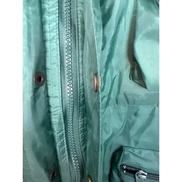 Mens VTG Hodgman Lakestream Fish Waterproof Raincoat Green Pocket Hood Wading L - Picture 3 of 10